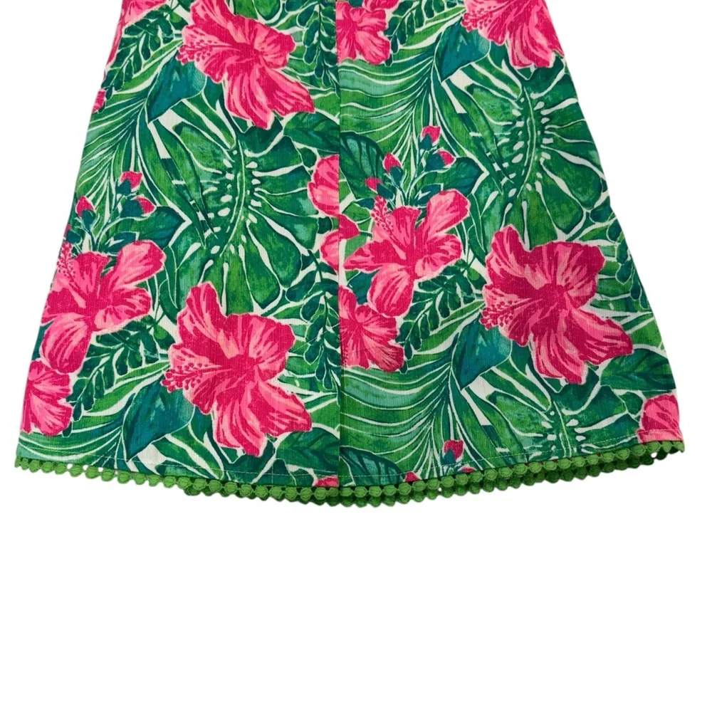 Tommy Bahama Toddler Girls Green & Pink Floral Print Sleeveless Dress 3T